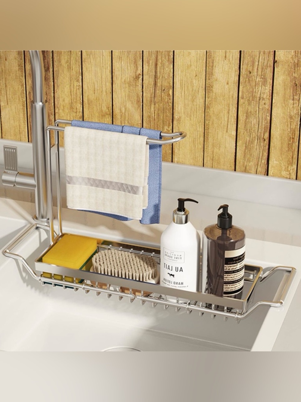USDGTKN Sponge Holder For Kitchen Sink Caddy Storage